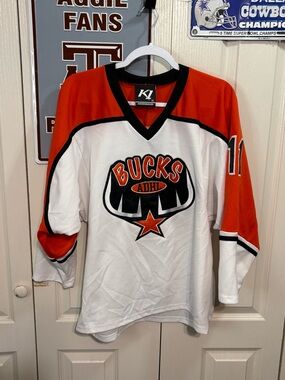 K1 Bucks ADHL kids Hockey Jersey - White & Orange